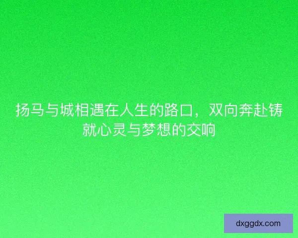扬马与城相遇在人生的路口，双向奔赴铸就心灵与梦想的交响