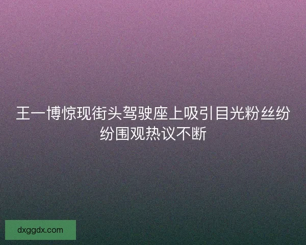 王一博惊现街头驾驶座上吸引目光粉丝纷纷围观热议不断