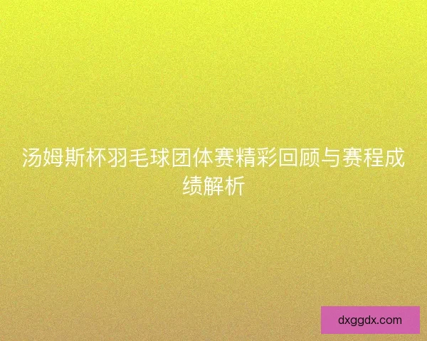 汤姆斯杯羽毛球团体赛精彩回顾与赛程成绩解析